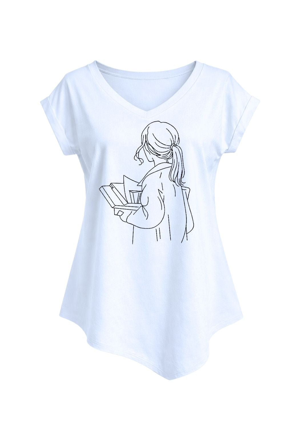 Tricou guler în V - Books