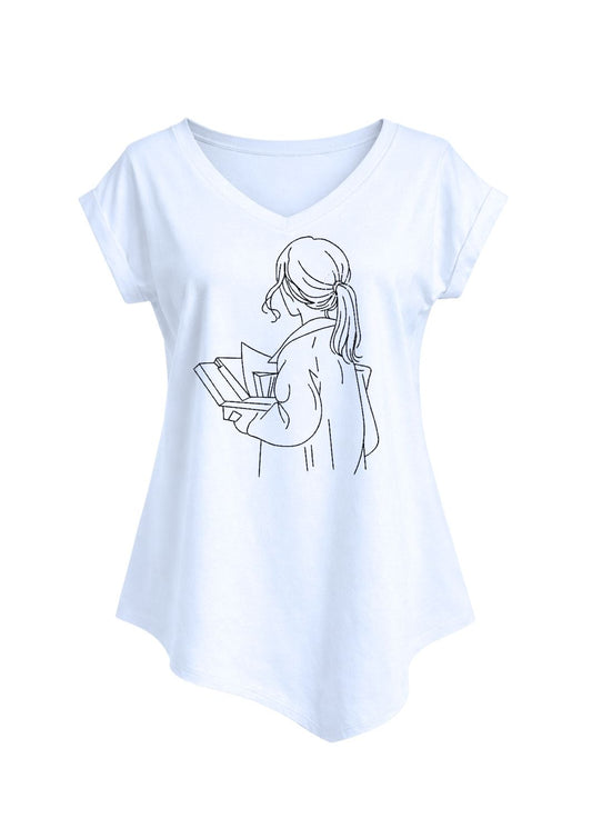 Tricou guler în V - Books