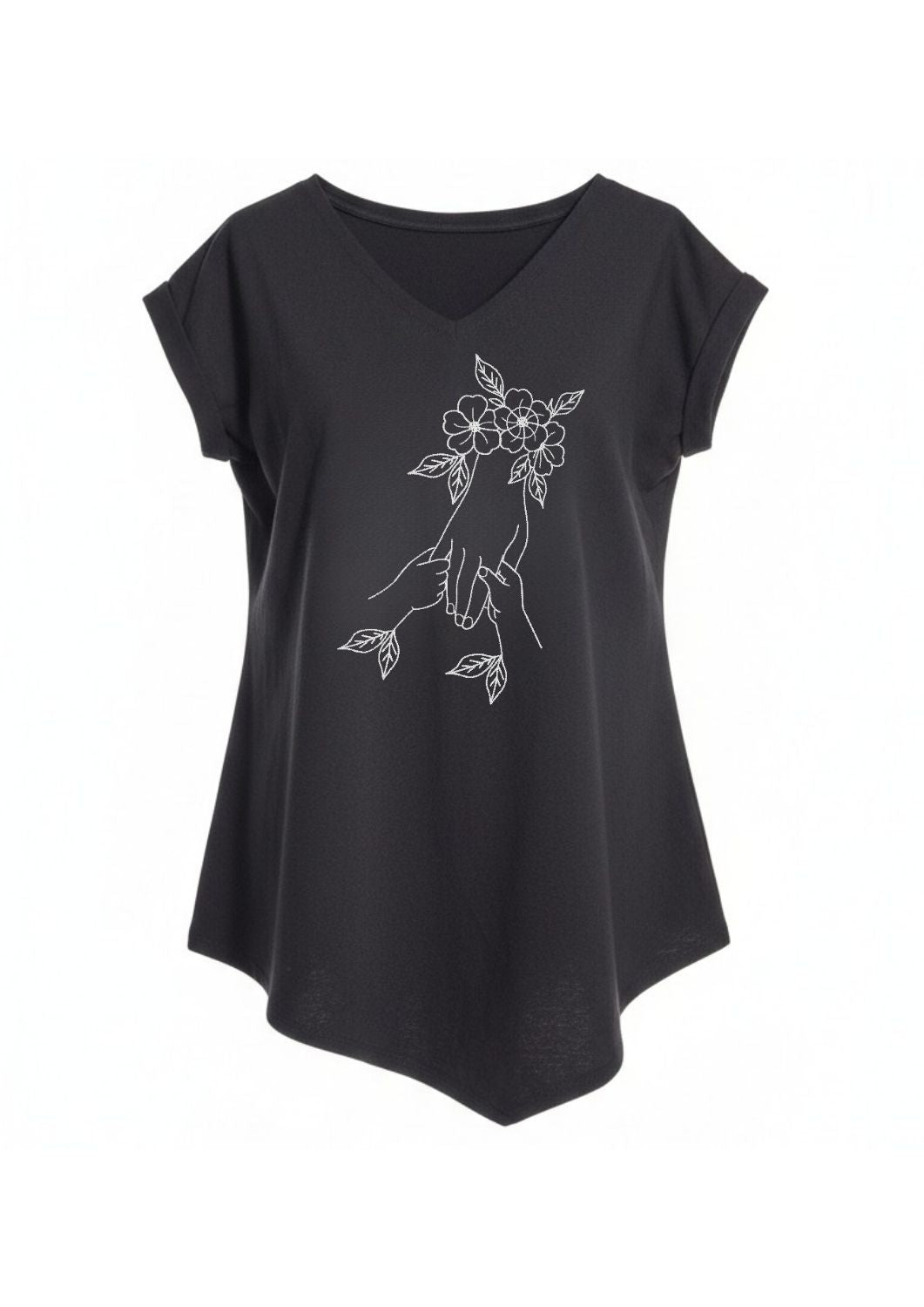 Tricou guler în V - Love