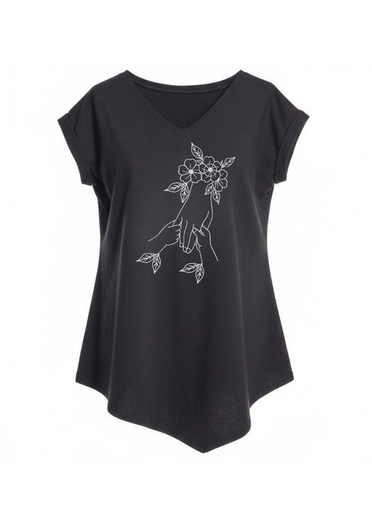 Tricou guler în V - Love