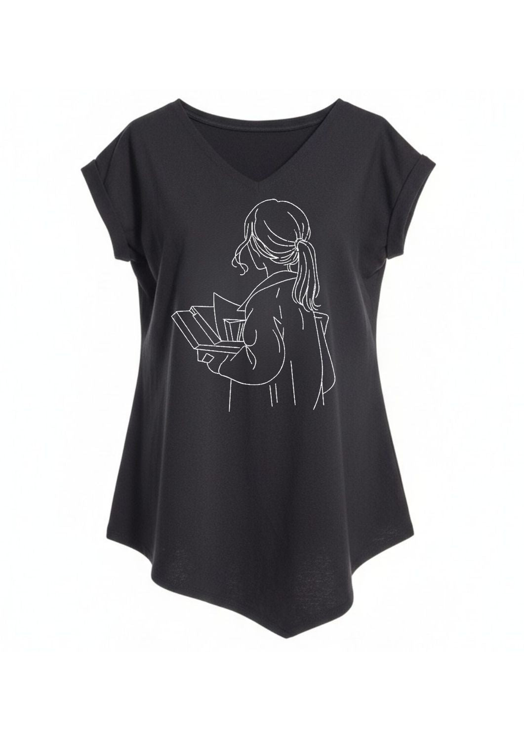 Tricou guler în V - Books